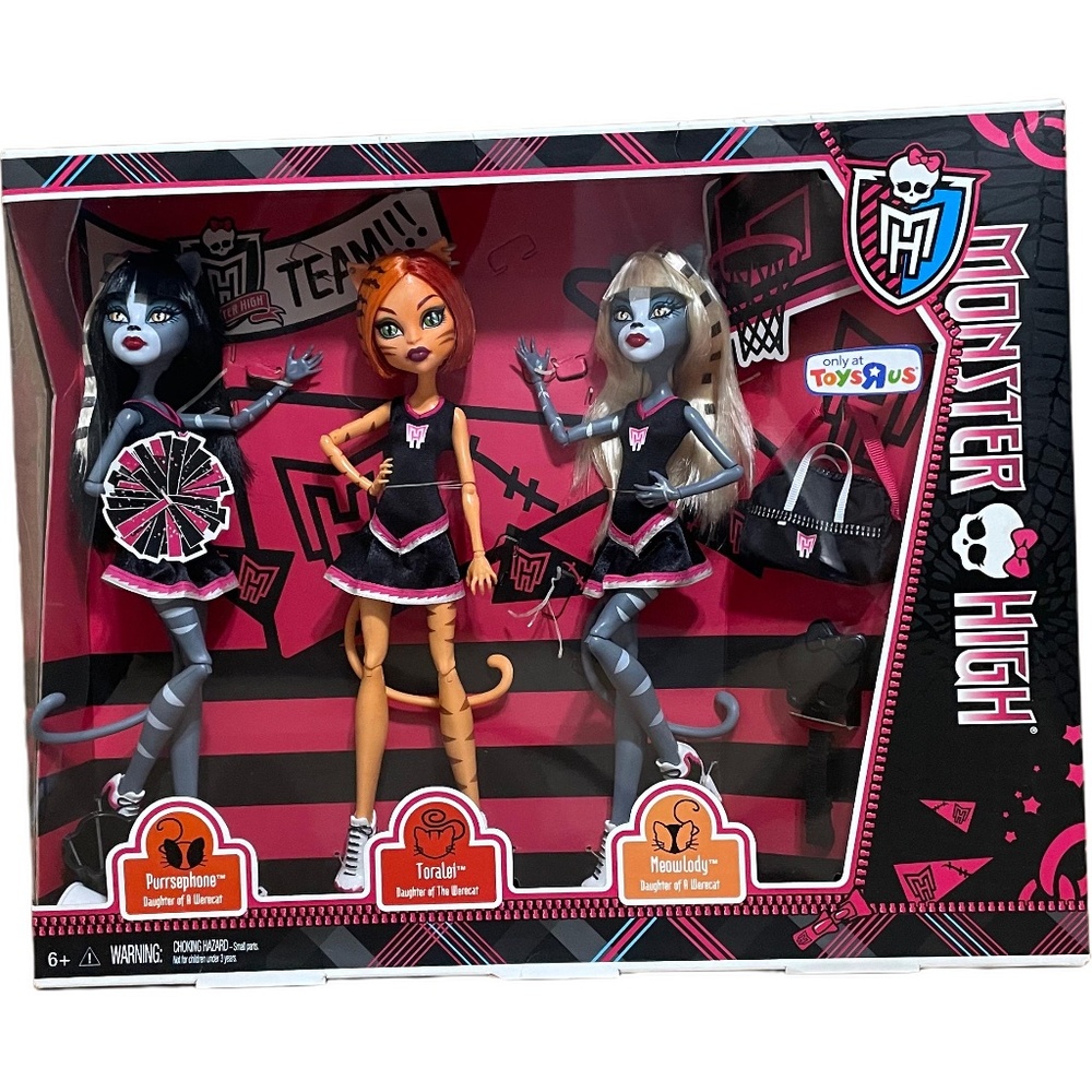 Monster High Fearleading Werecat Sisters 3-pack NEW!